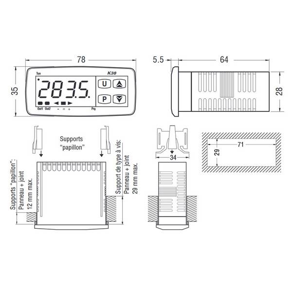 Afficheur mini-programmateur 35 x 78 mm – 24 VAC / VDC