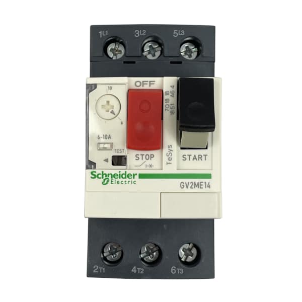 Disjoncteur magnétothermique Schneider GV2ME14 • 3 phases Intensité 6 à 10 A